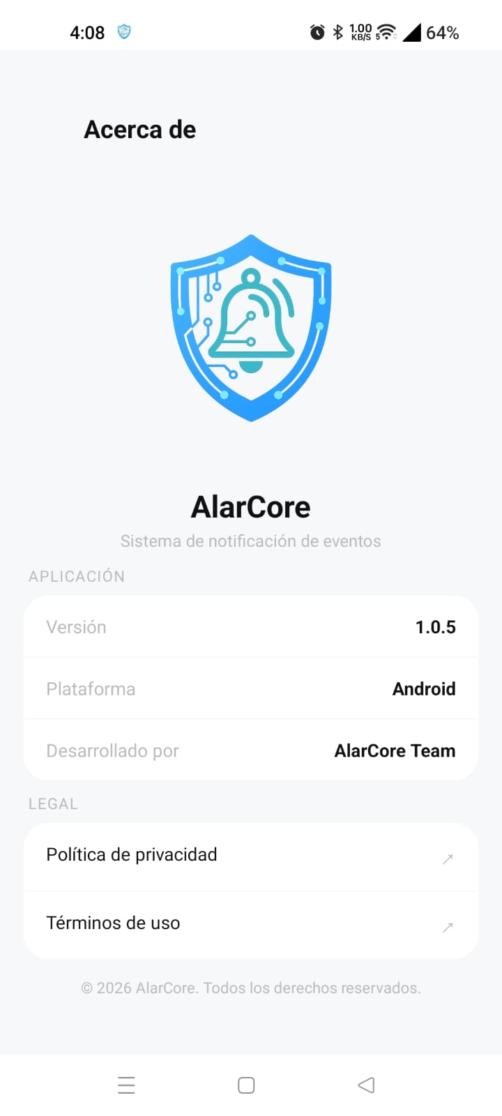 Acerca de AlarCore